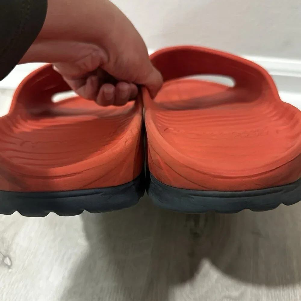 Hoka One Ora Recovery Orange Red Slide Sandals Mens 14‎ Blue Beach Summer Water